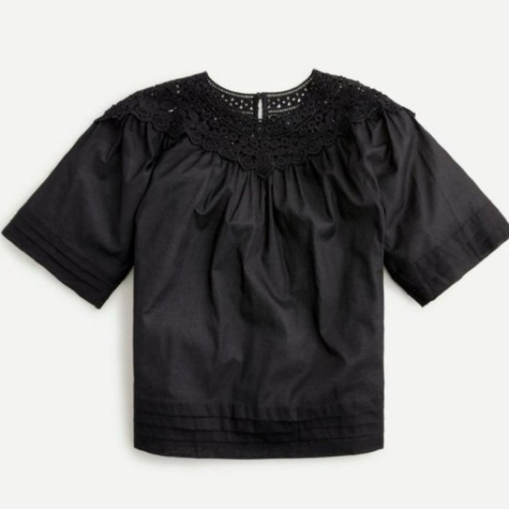 JCrew NWOT blouse with crochet neck